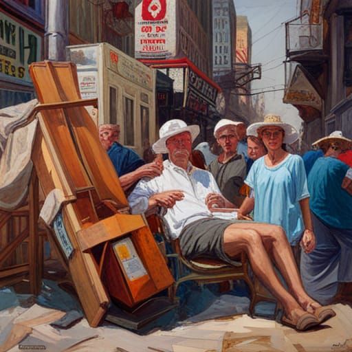 Colorful Collage Art in Oil Painting Style