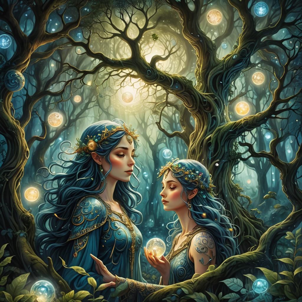 Celestial Forest: Fantasy Sci-Fi Digital Art