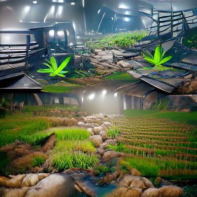 Detailed 3D Render of a Weed Farm