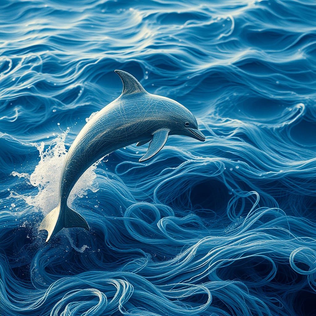 Majestic Silver Dolphin Leaps from Ocean
