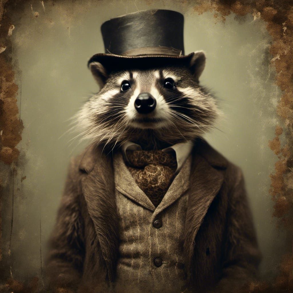 Raccoon Dandy and Hobo Groundhog Portrait