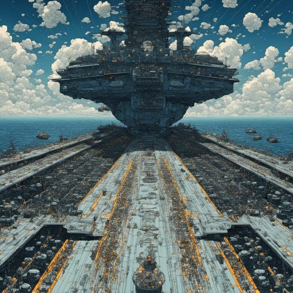 Sci-Fi Aircraft Carrier Deck View