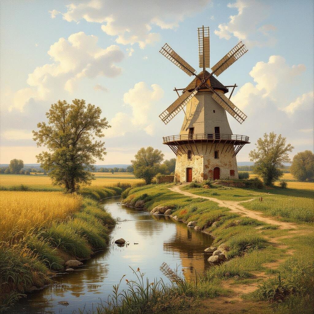 French Countryside Landscape in Old Master Style