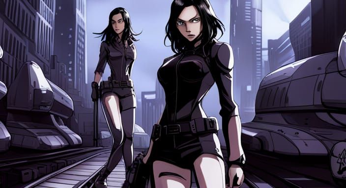 Medic Steps Off Shuttle: Sci-Fi Anime Illustration