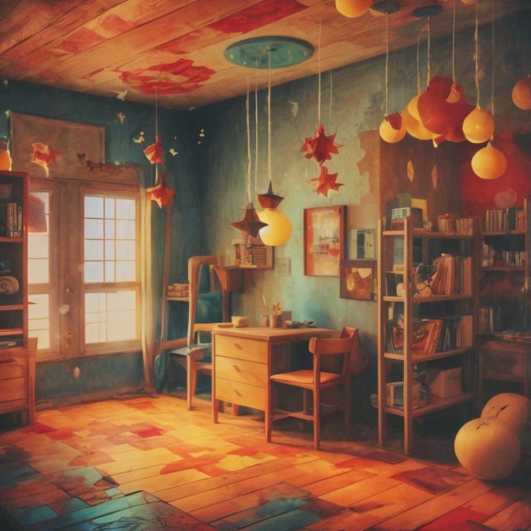 Man with Cup Head Drinks Coffee, Weirdcore Style