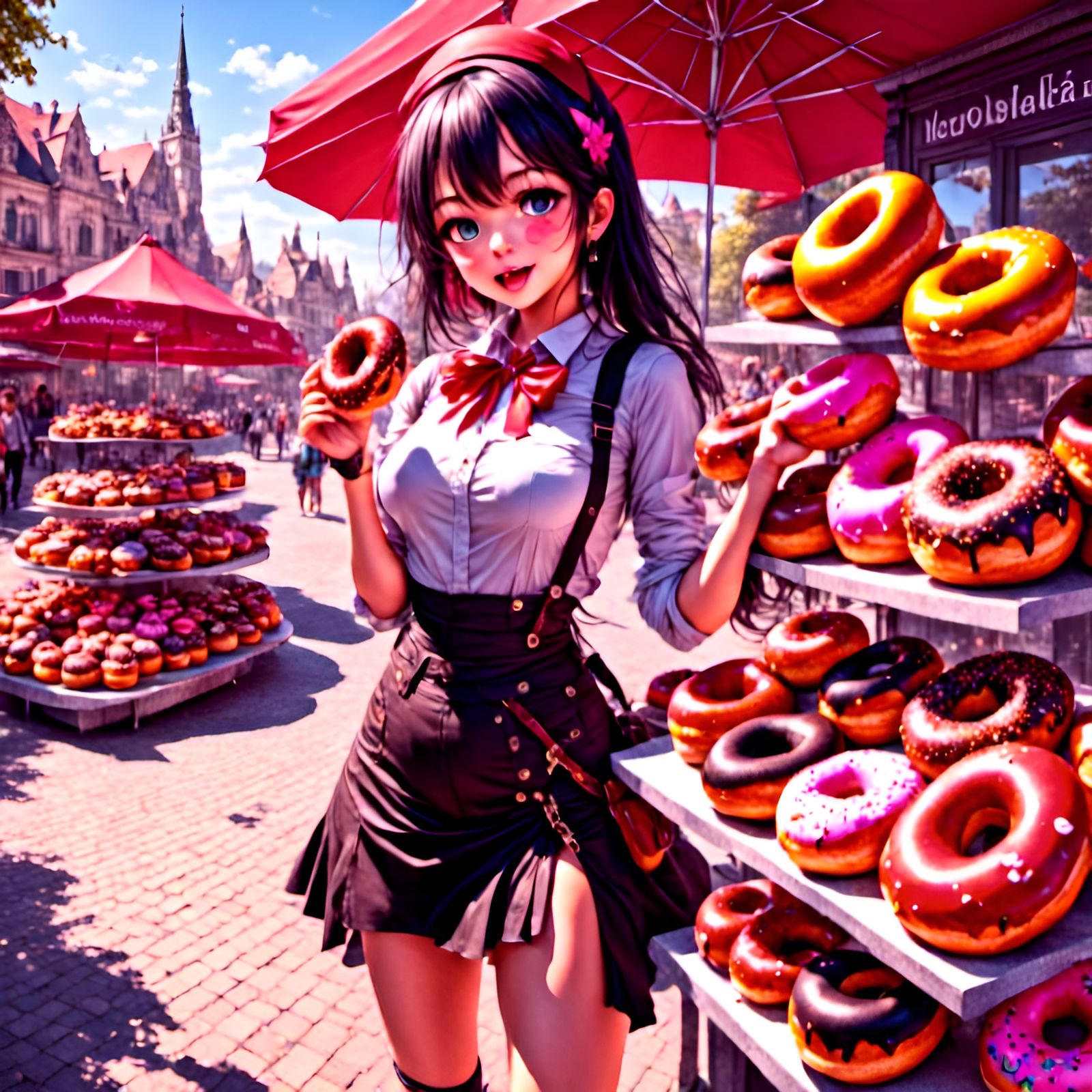 Hyperrealistic Donuts in Sunny Bakery