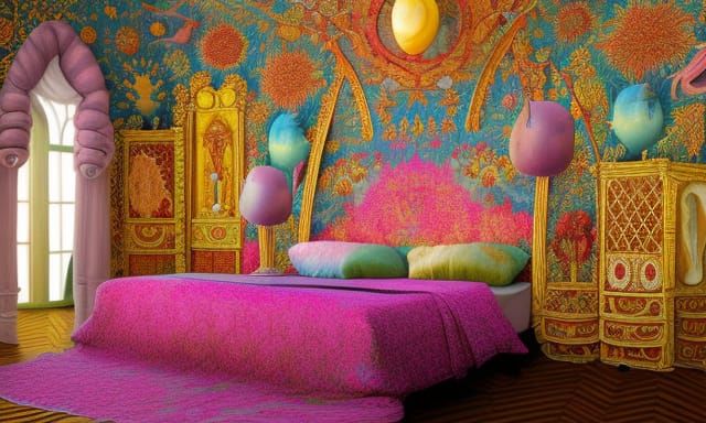Surreal Sun and Moon Bed: A Fairytale Dream