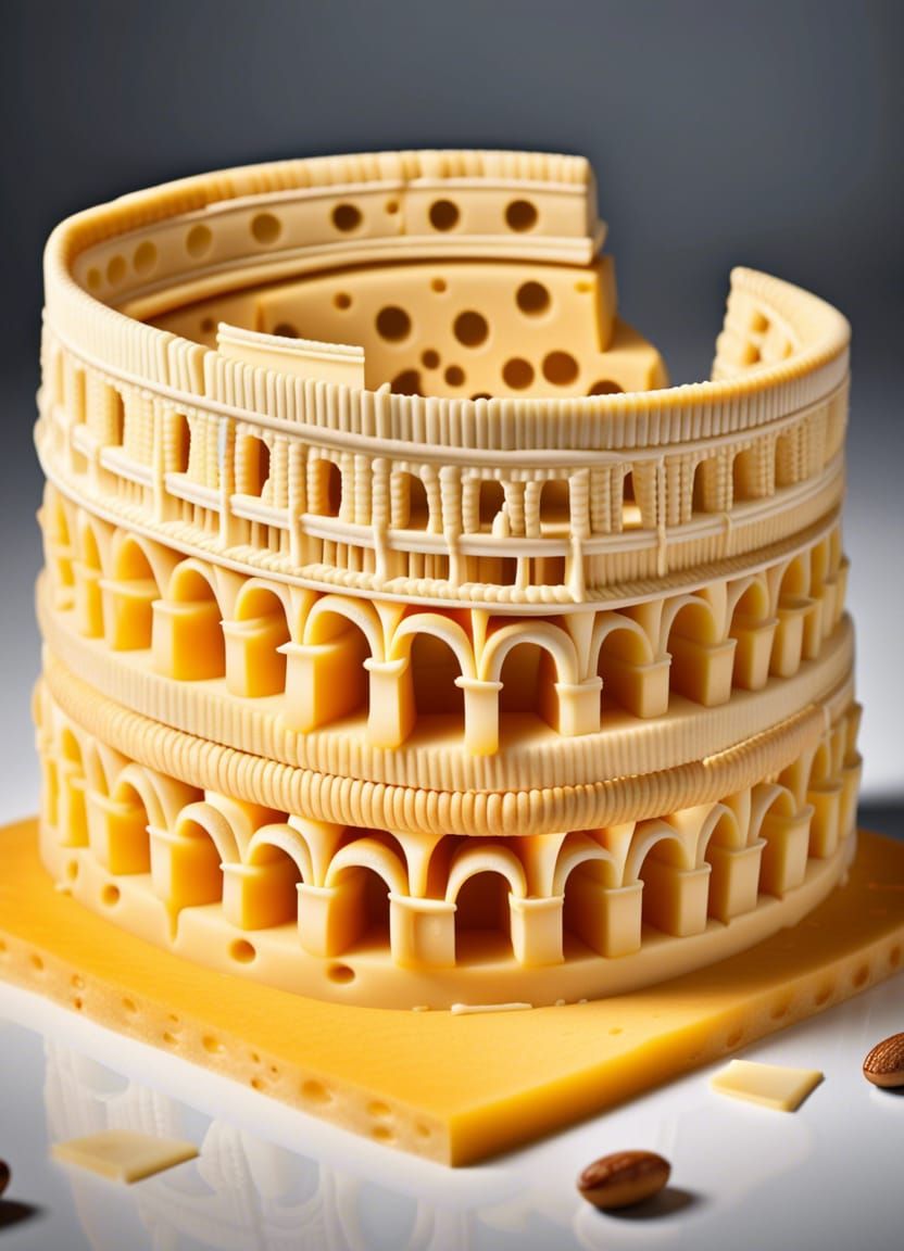 Gruyere Cheese Colosseum: Surreal Food Art