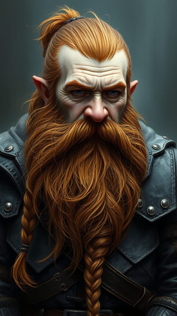 Fantasy Dwarf Warrior in Dark Fantasy Armor