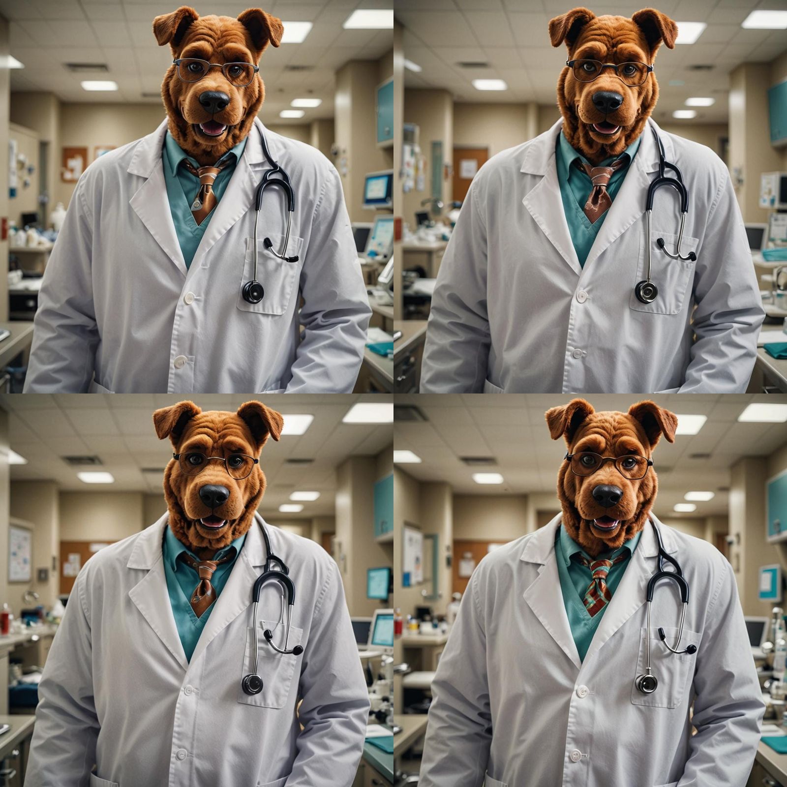 Hyper-Realistic Medical Portrait of Scooby-Doo