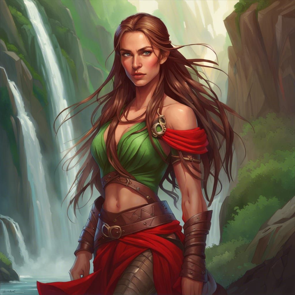 Amazon Warrior Woman in Fantasy Art Style