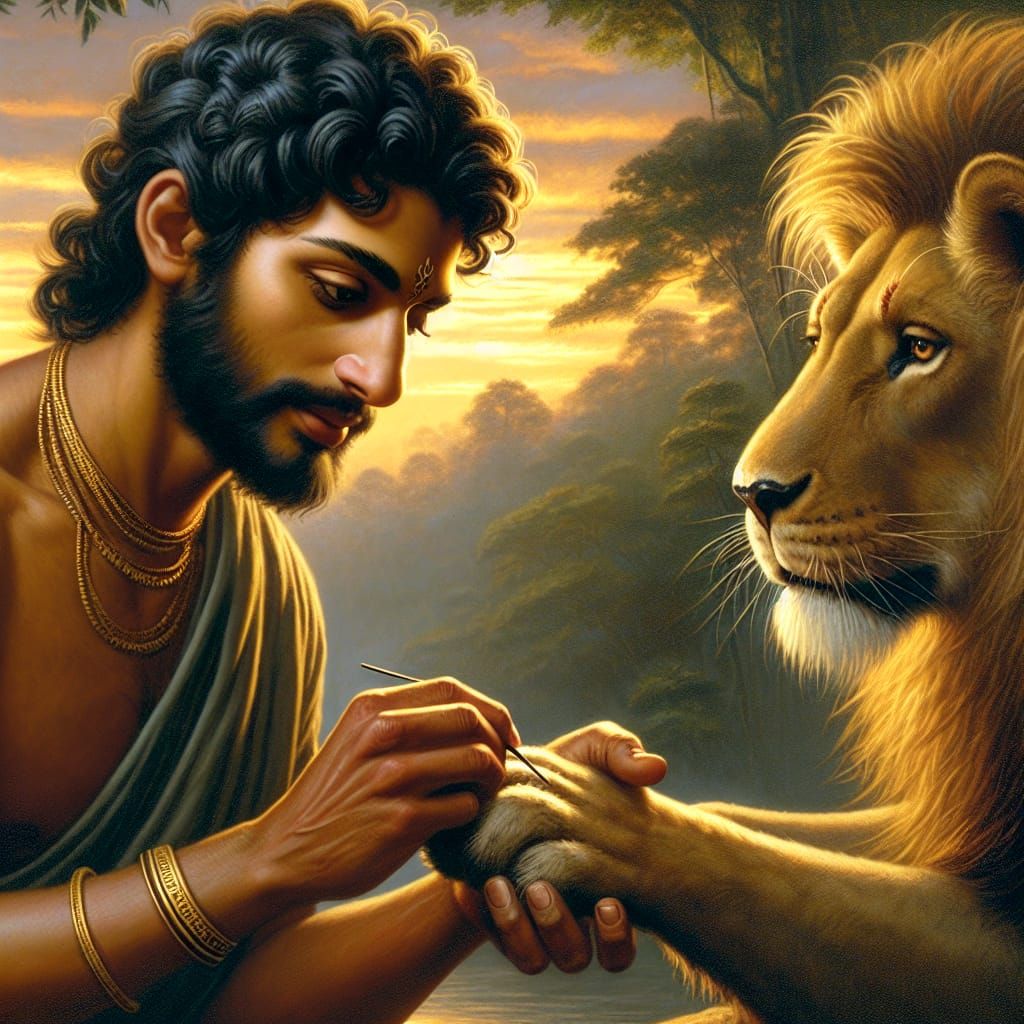 Androcles and the Lion: Compassion in Oil Painting