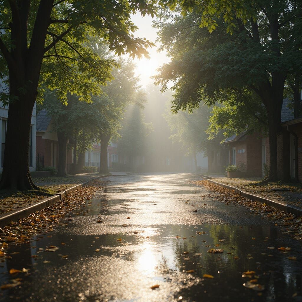 Peaceful Morning After Rain in Soft Light