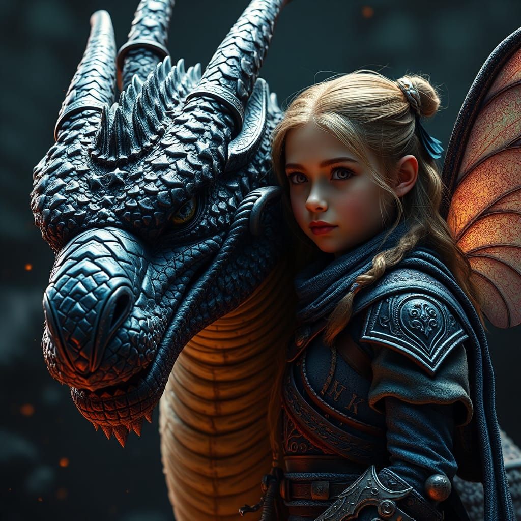 Guardian Dragon and Fairy in Tapestry Style