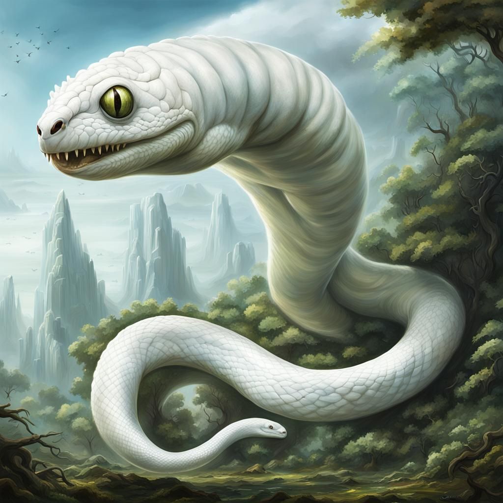 Alien Exoplanet with Giant Slug Creatures