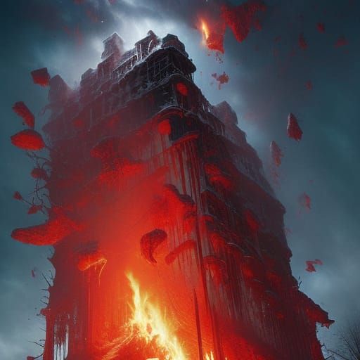 Falling tower