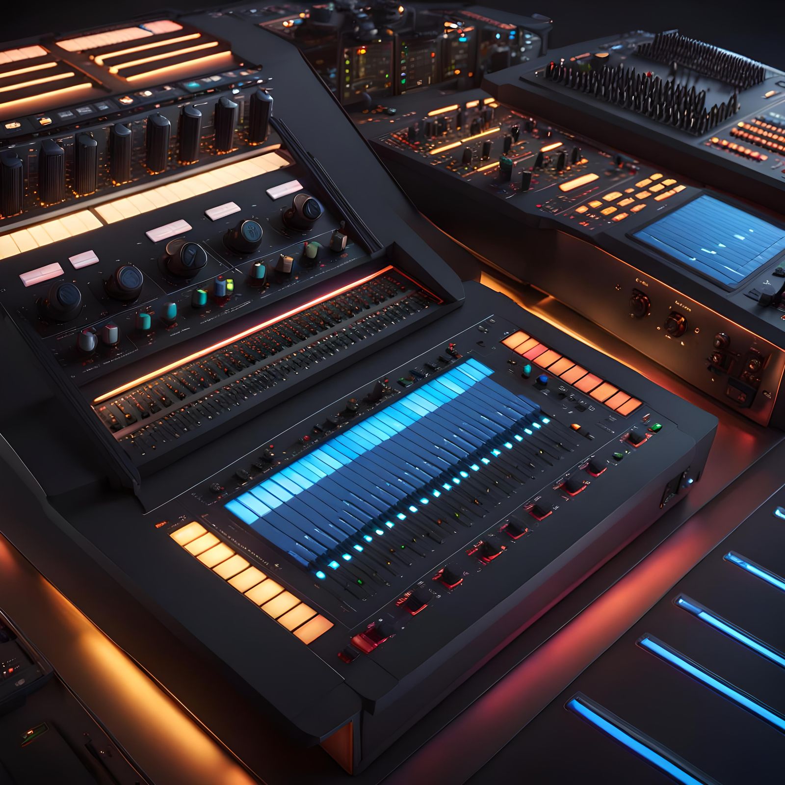 Towering Audio Console: Detailed Matte Painting
