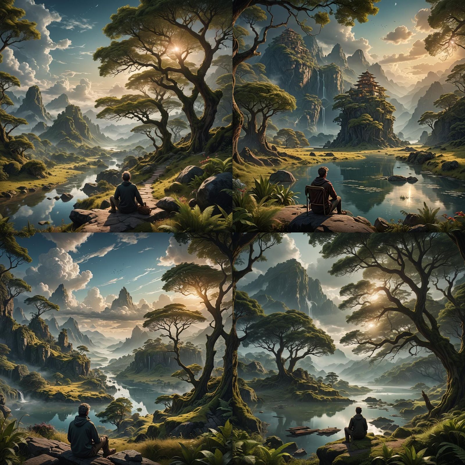 Peaceful Nature Scene: Emotions Unfolding in Digital Art