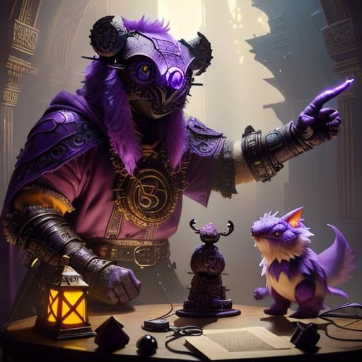 cute stuffed animal. dnd beholder. purple.