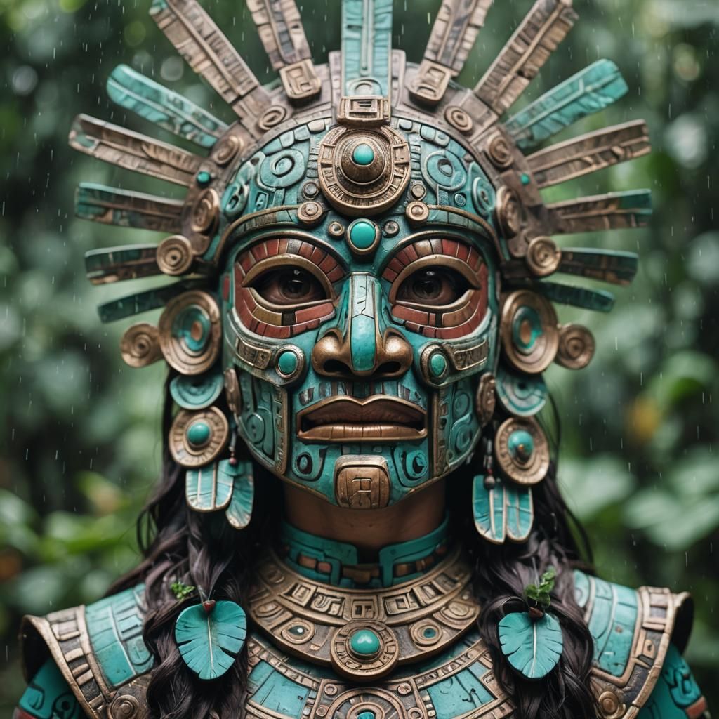 Aztec Turquoise Tlaloc Mask: Professional Photography