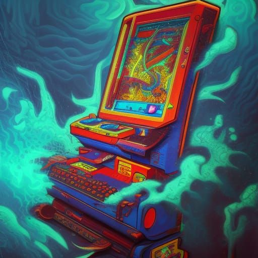 8-Bit Retro Game Splash Screen in Graffiti Art Style