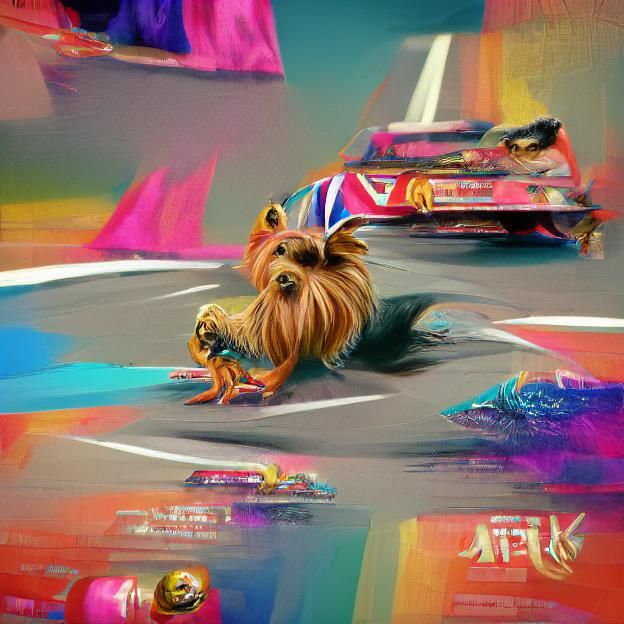 Yorkshire Terrier Puppy at Drag Race