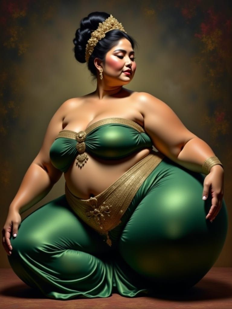 Thai Goddess in Emerald Sabai and Golden Chong Kraben