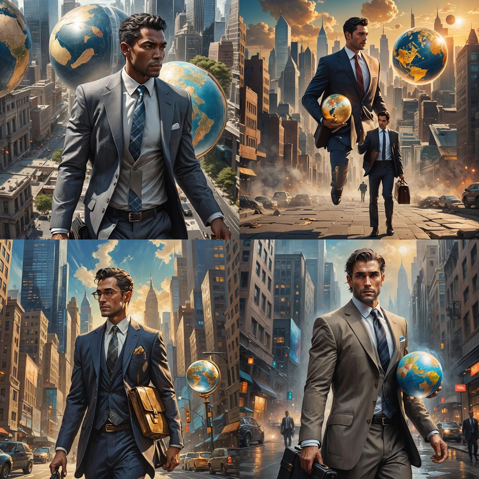 Modern Atlas: Businessman as Greek God