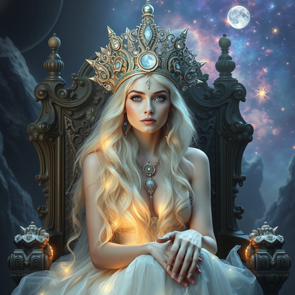 Platinum Blonde Sorceress on Dream Throne