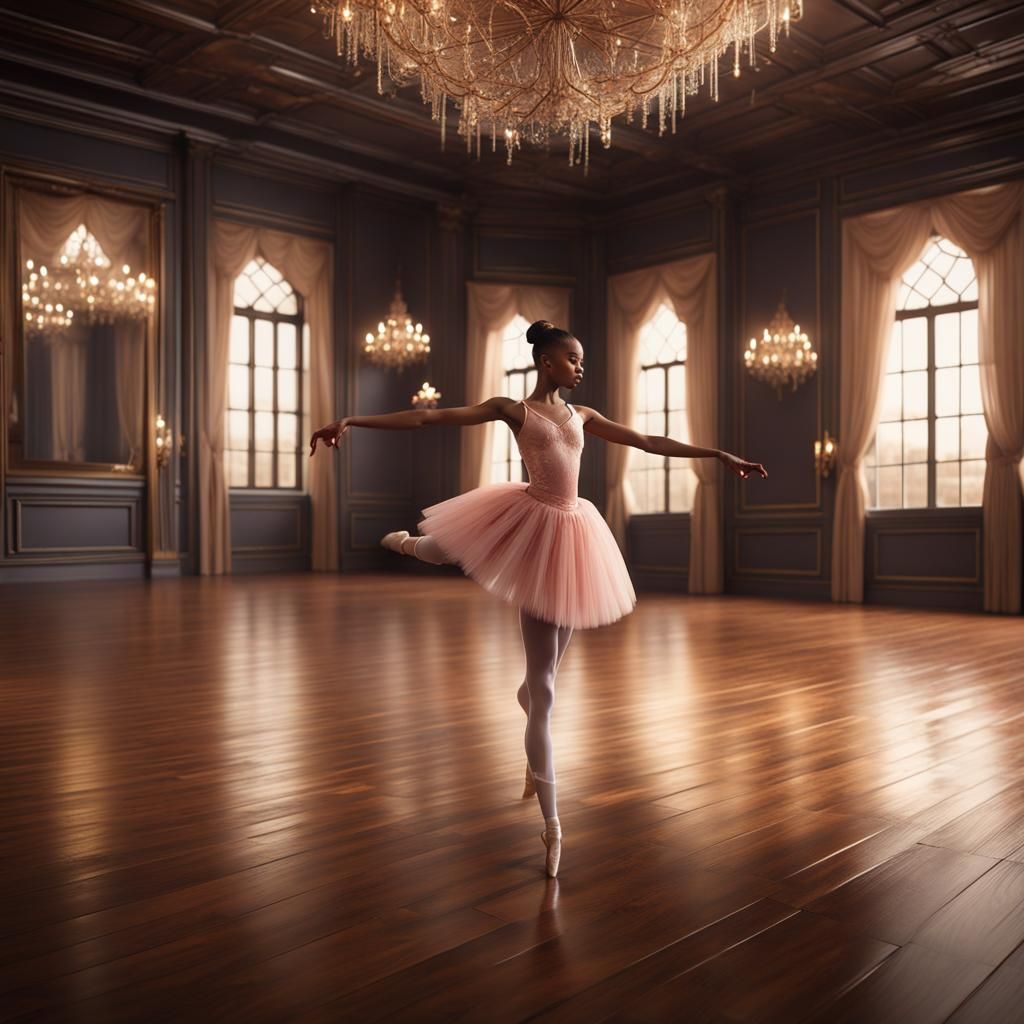 Diverse Ballerinas in Dance Studio: Fantasy Art