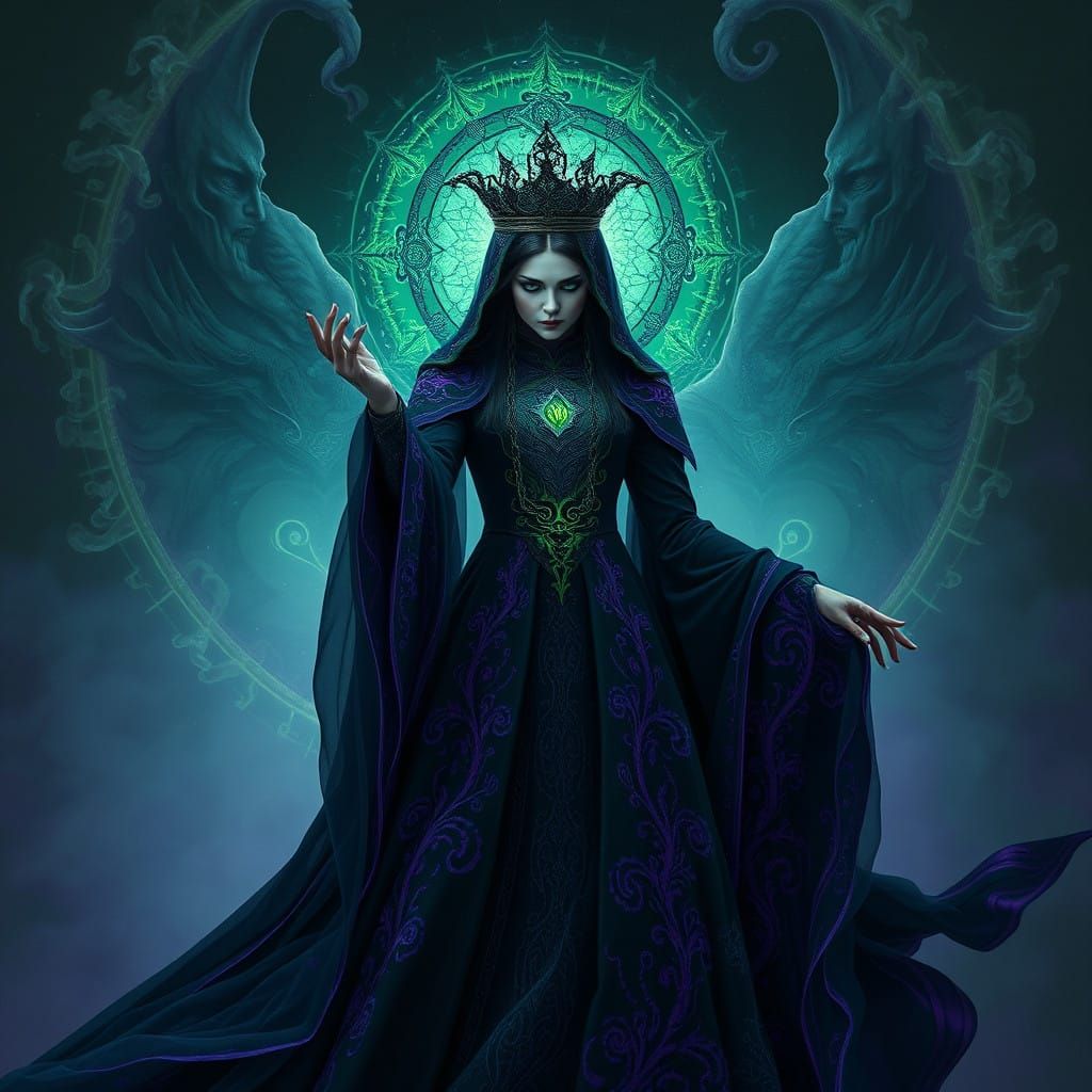 Dark Romanticism Goddess in Ethereal Haze