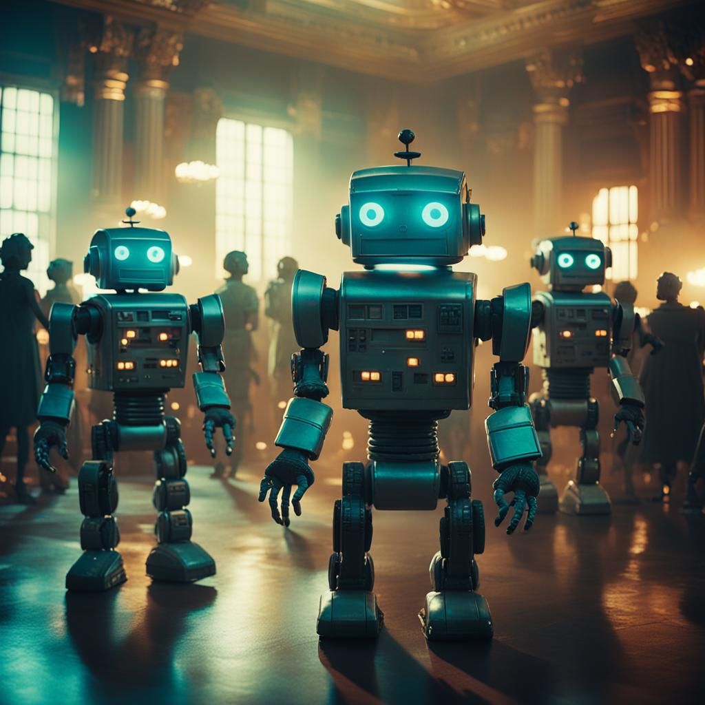 Robots Celebrate at Toga Party