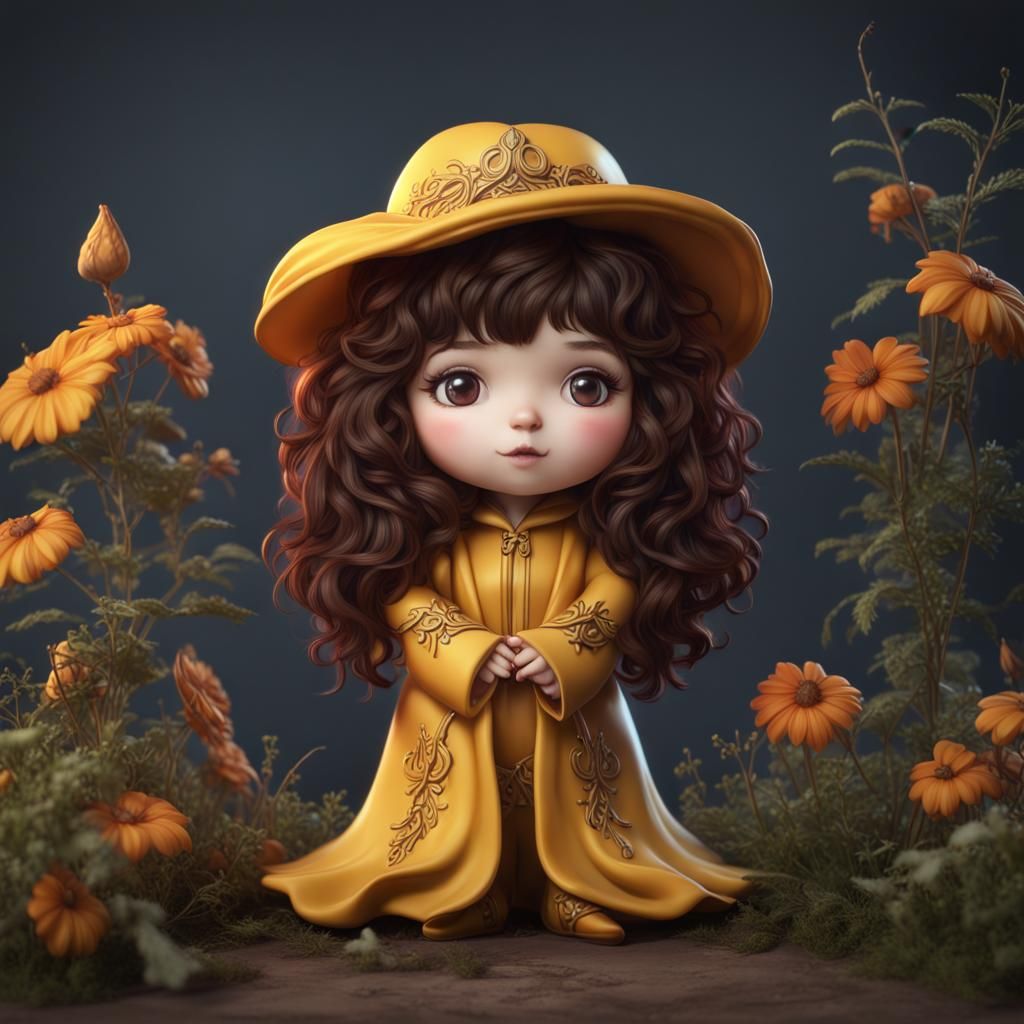 Hyperrealistic Chibi Portrait in Detailed Matte Painting