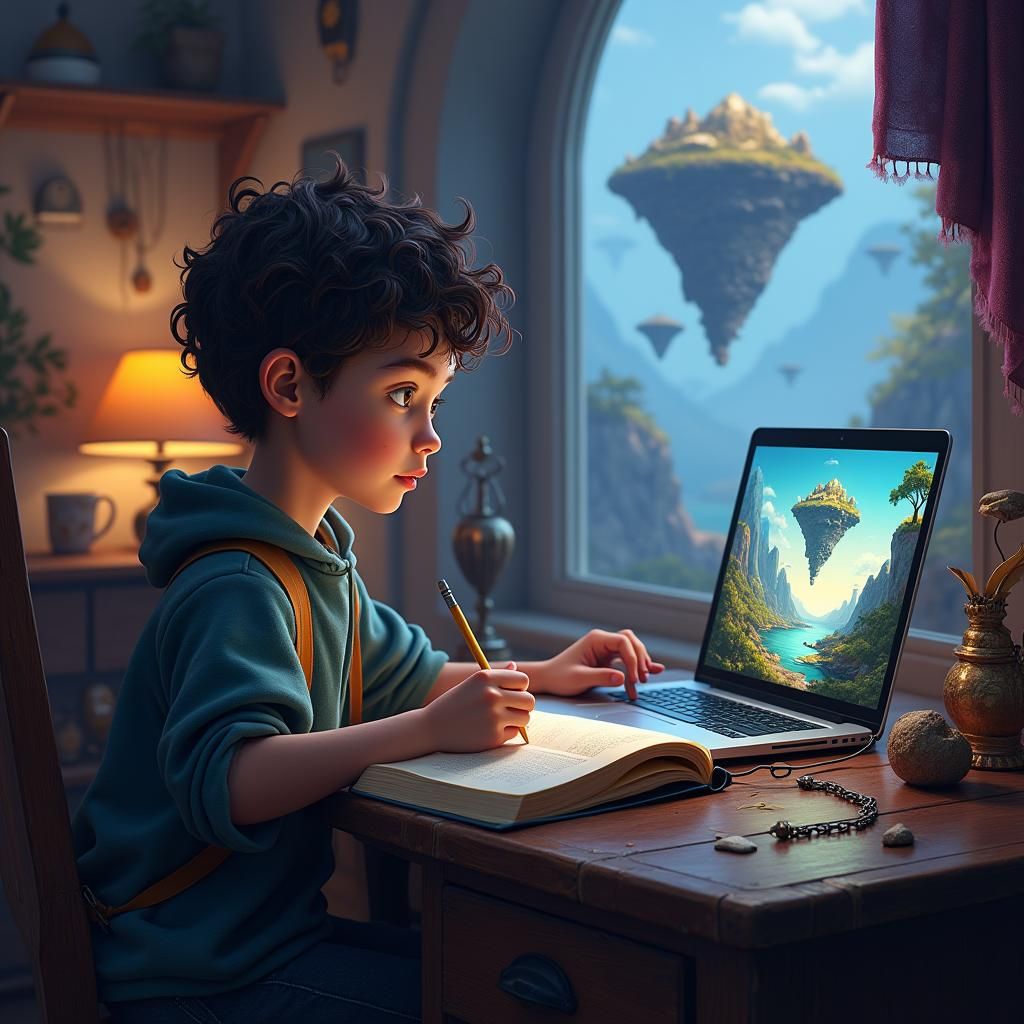 Studious Youngster Reads Flat Earth Theory