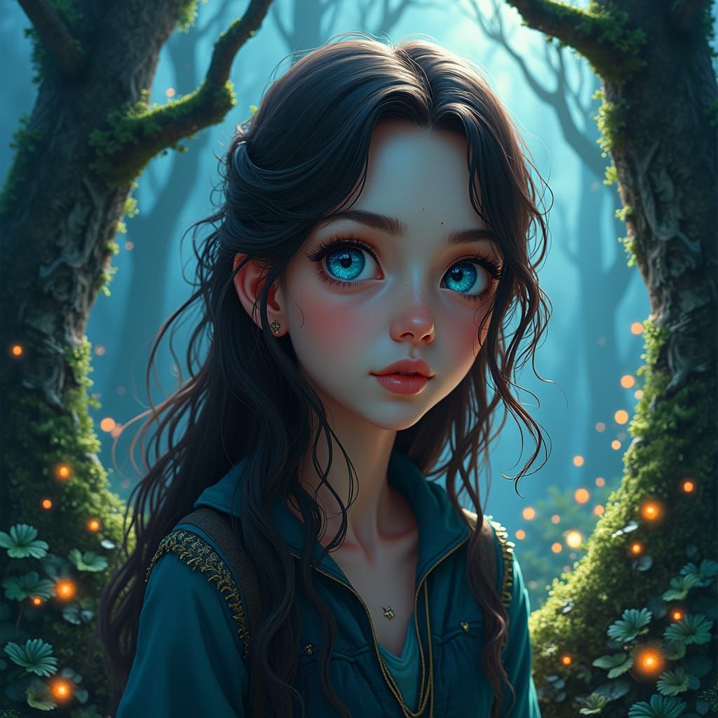 Mystical Forest Portrait in Fantasy Art Style