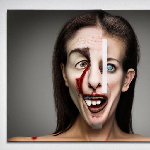 Intense Portrait of Demon Consuming Brain