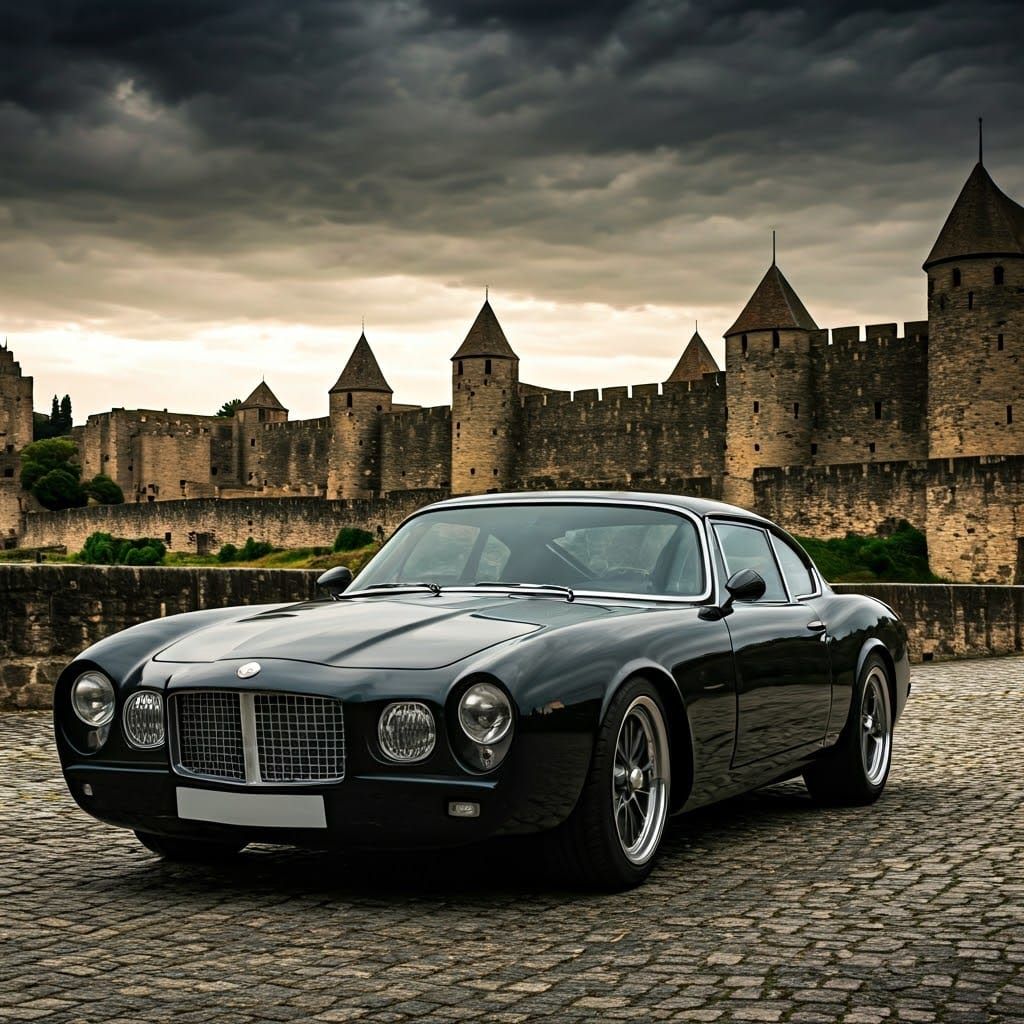Armored Lowrider Concept Car in Stormy Carcassonne