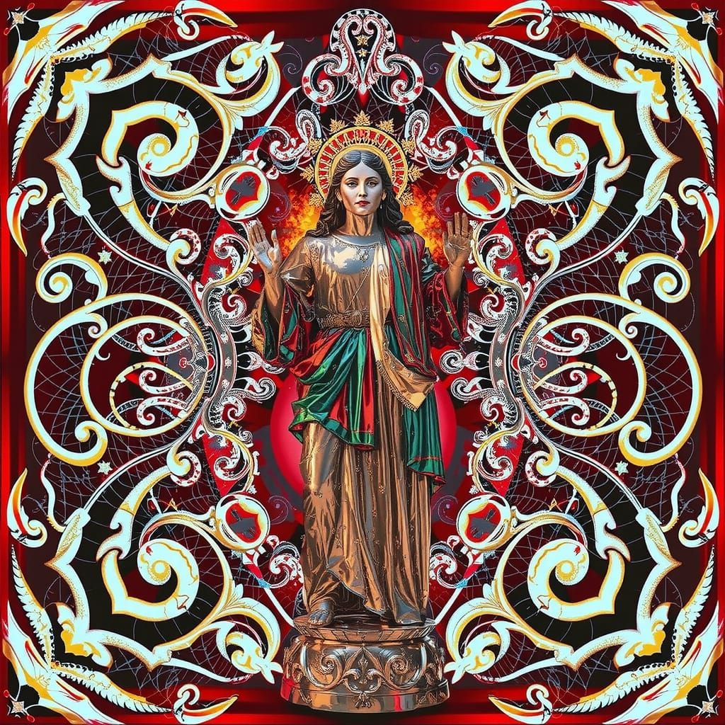 Reflected Glory Sculpture in Hyperrealistic Style