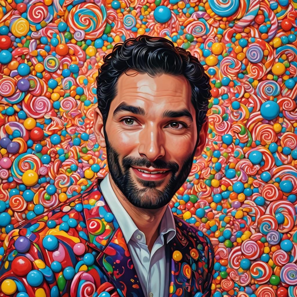Lucifer in Candyland: A Hyperrealistic Digital Illustration
