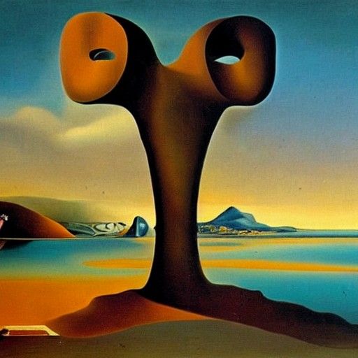 Surreal Melting Clock in Salvador Dali Style