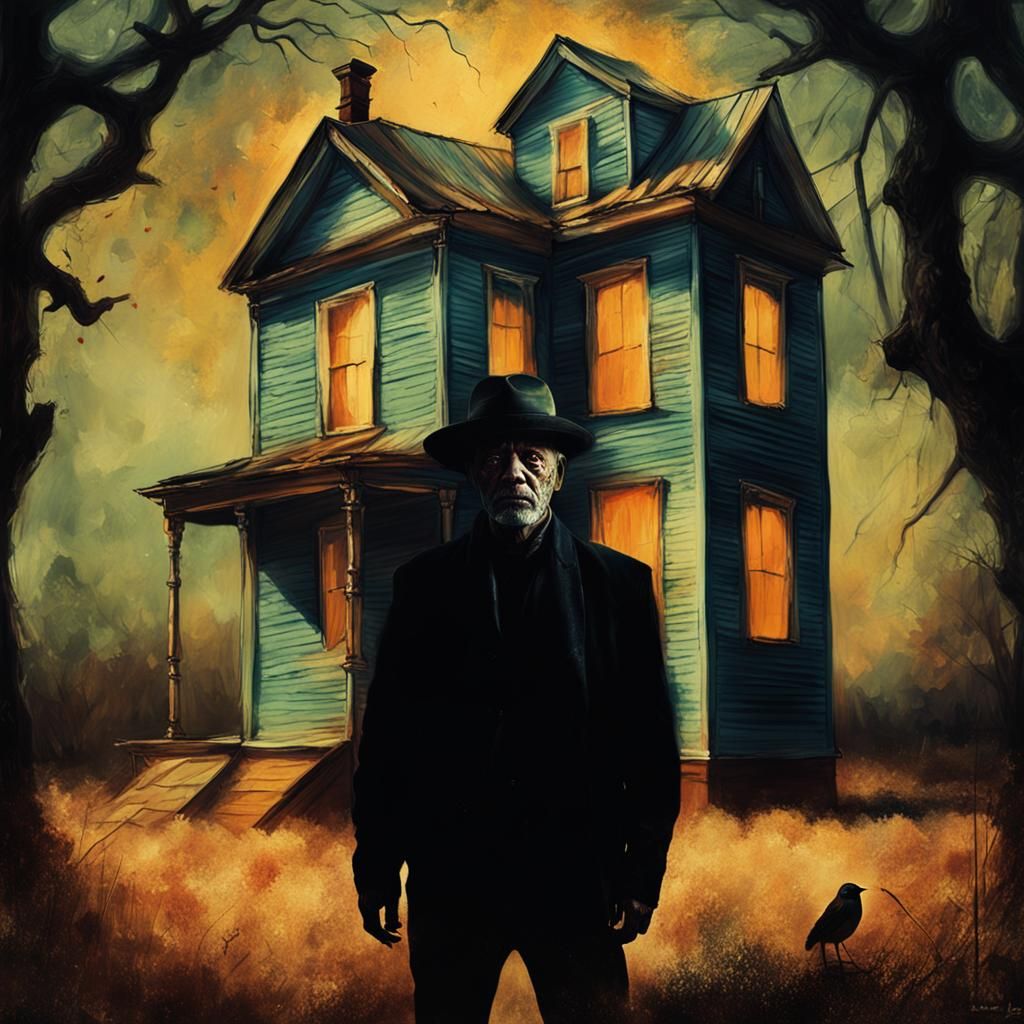 Southern Gothic Album Cover Portrait in Ambient Light