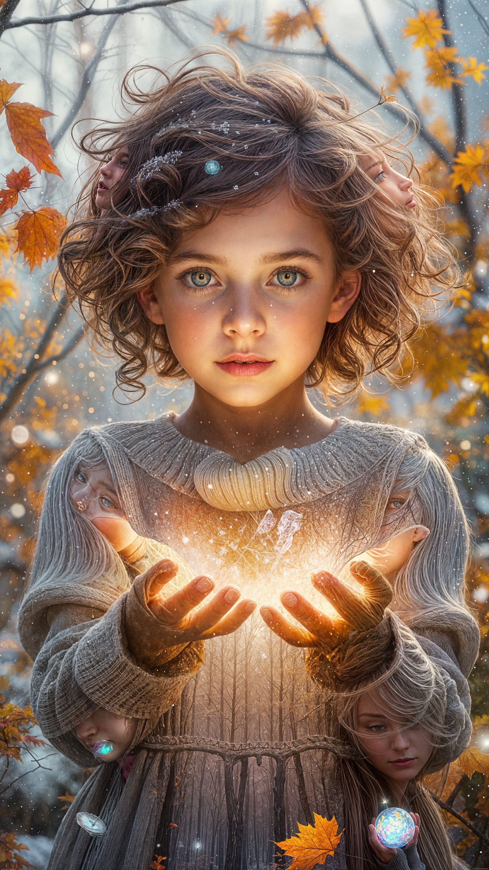 Angelica Kid in Autumn Snowscape