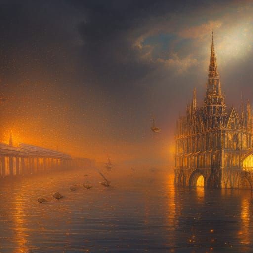 Fireworks Over Gdansk: A Digital Renaissance Masterpiece