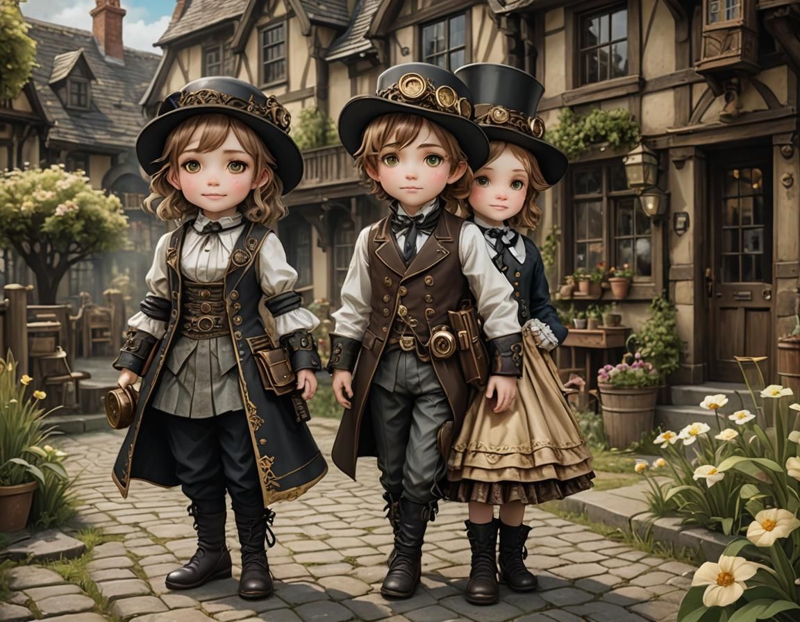 Steampunk Siblings Adventure in Fairycore Style