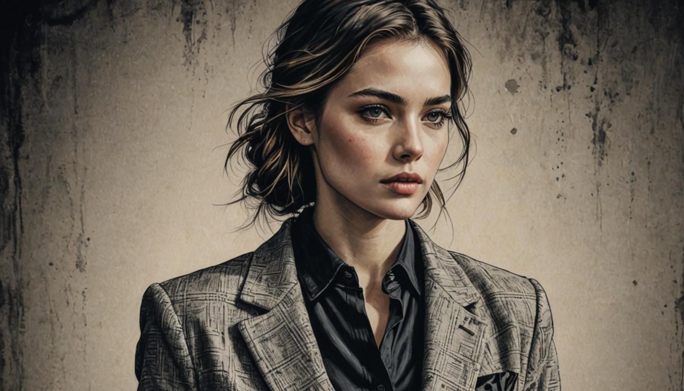 Fashion Model in Blazer: Cinematic Film Still