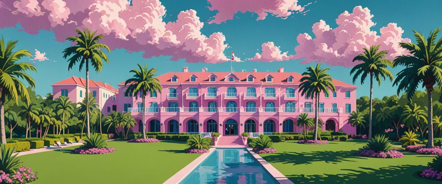 Vinoy Resort Hotel in Pastel 8-bit Style