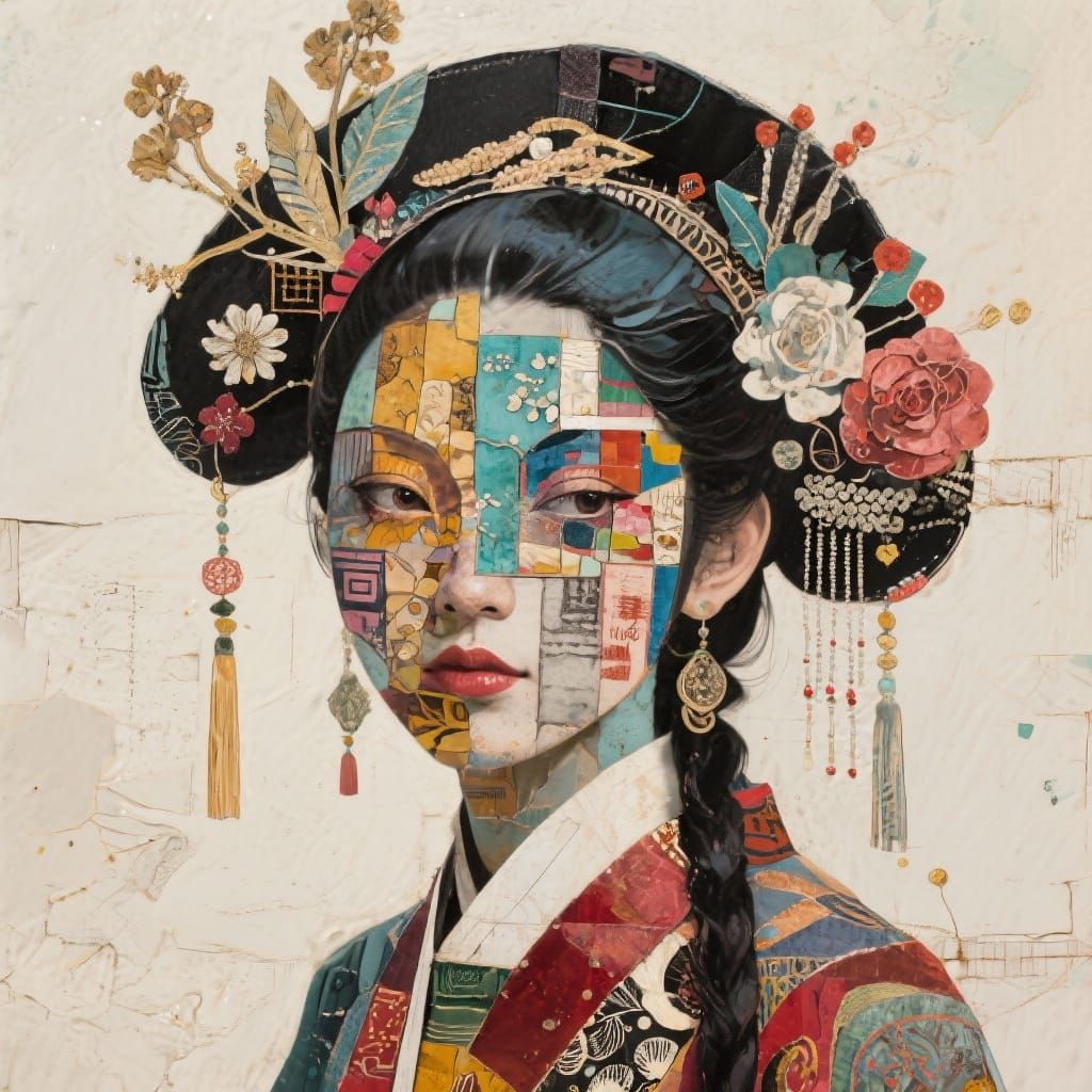 Abstract Mixed Media Mashup Art