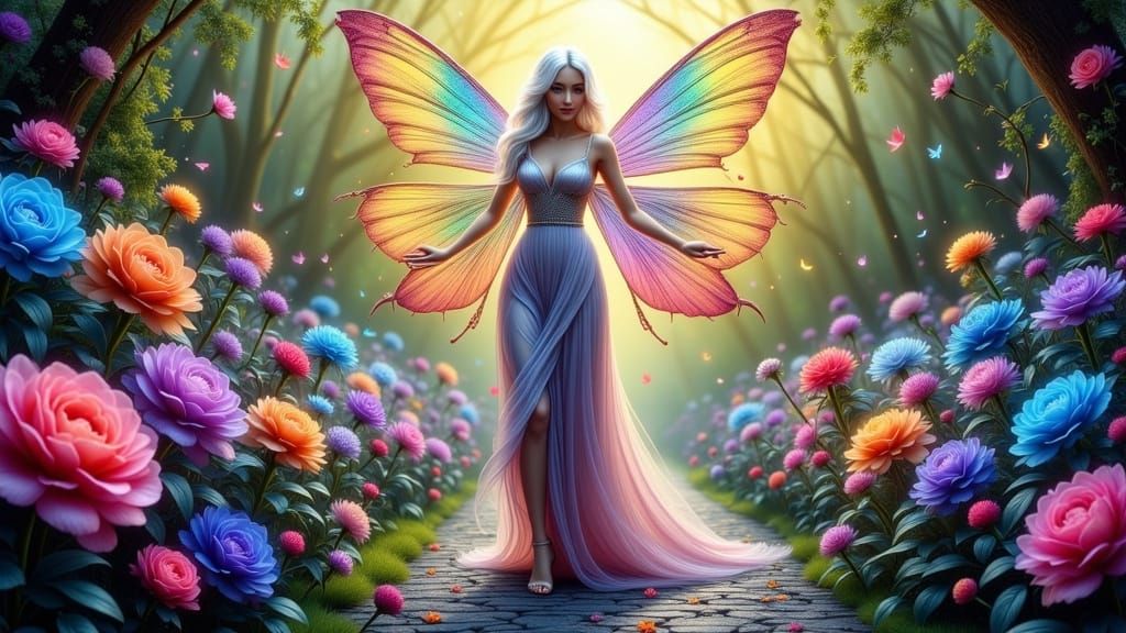 Fairy Queen in Rose Garden, Ultra-Realism Style