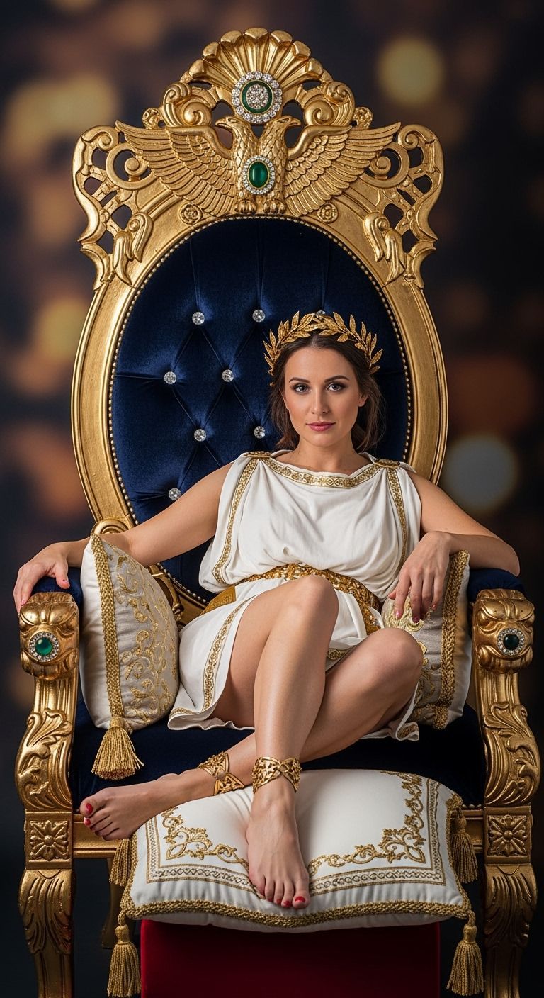 Roman Empress on Gold Throne: A Portrait