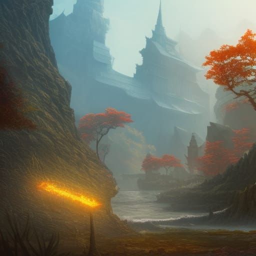 Detailed Ninja Matte Painting in Deep Color